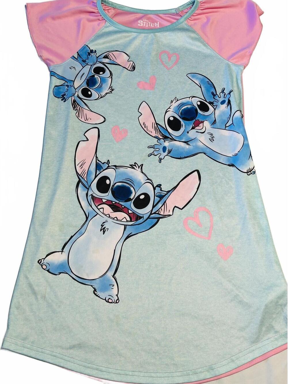 Disney Lilo and stitch summer nightgown, cool touch, pink and teal girls 10